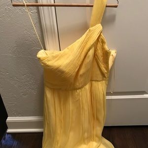 J Crew one shoulder chiffon dress.